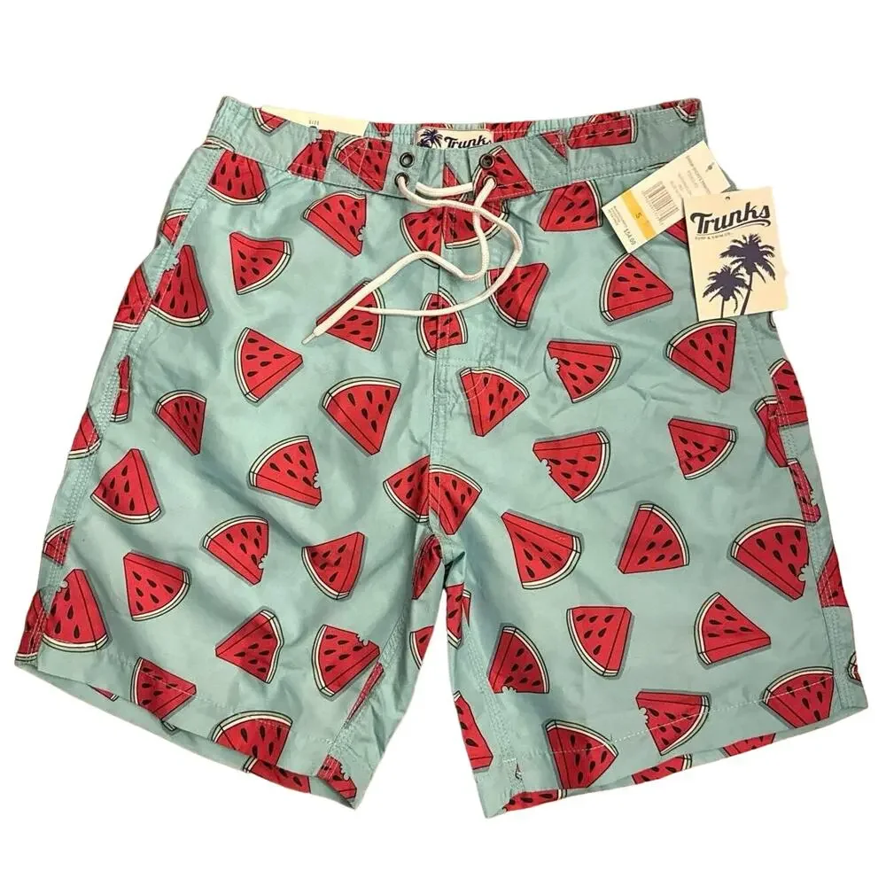 NWT runks Surf & Swim Co. Watermelon Sano Printed Swim Trunks size small